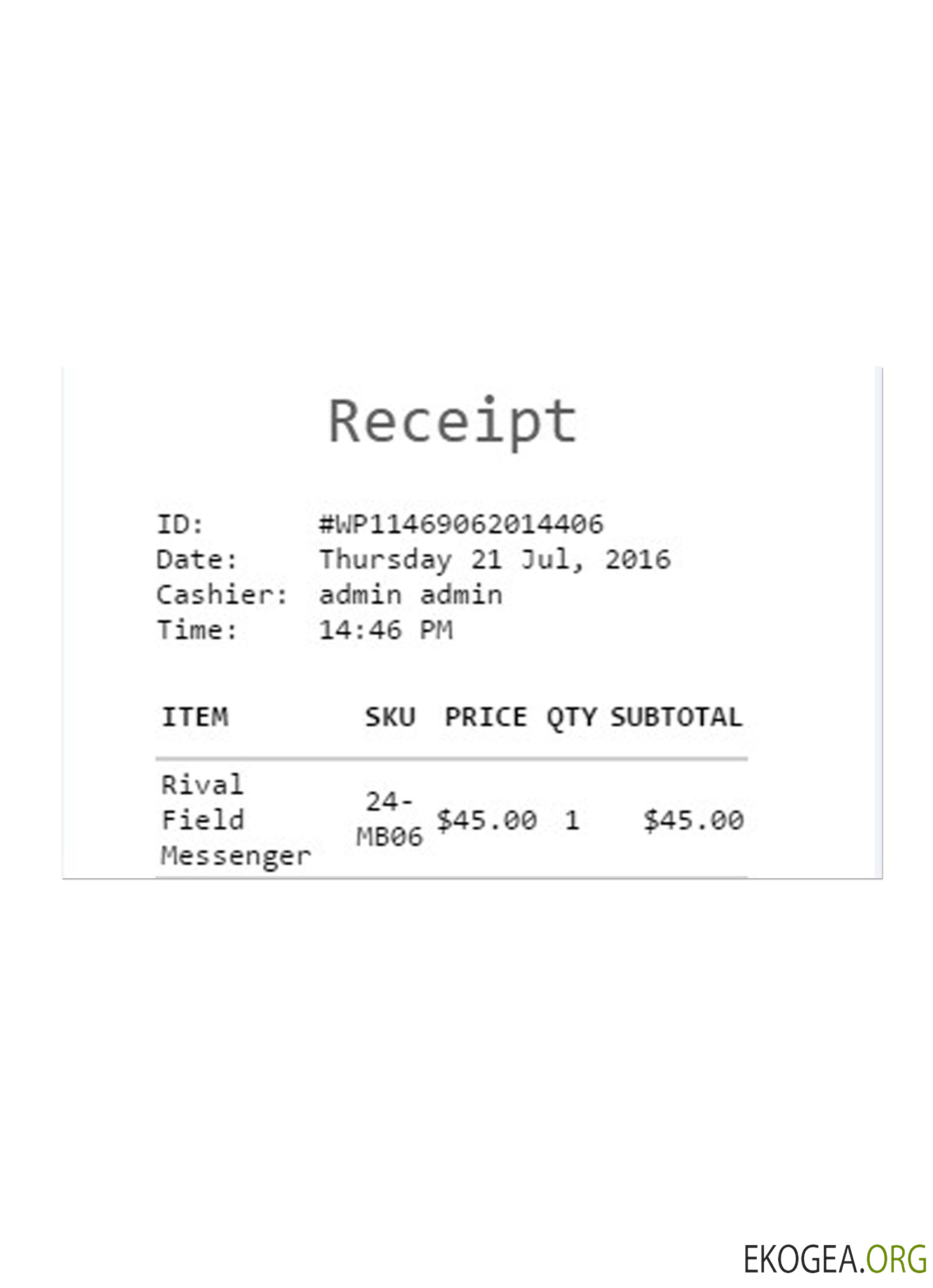 Modèle de REÇU DE CAISSE